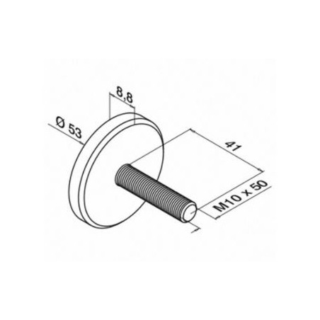 Plano Adaptador para vidrio en acero inox. AISI316 Mod 0741