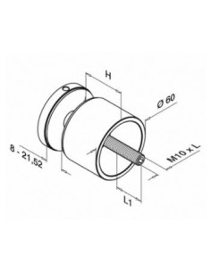 Adaptador para vidrio en acero inox AISI304 y AISI316 Mod 0745 2