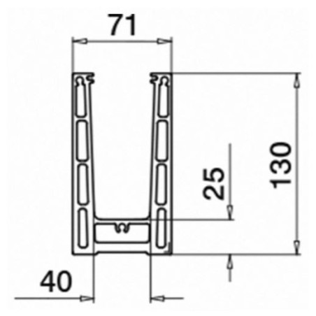Plano para el Kit Barandilla de vidrio a suelo Easy Glass Prime de montaje lateral 5000mm tramo en recto