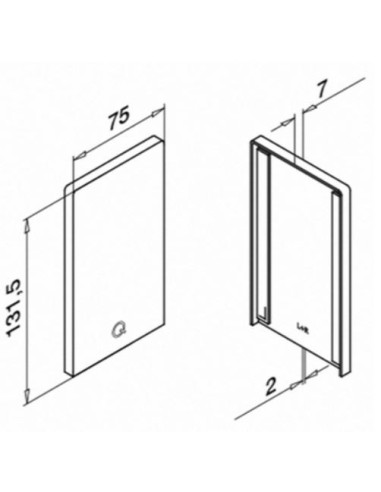 Plano de la tapa del Kit Barandilla de vidrio a suelo Easy Glass Prime de montaje lateral 5000mm tramo en recto
