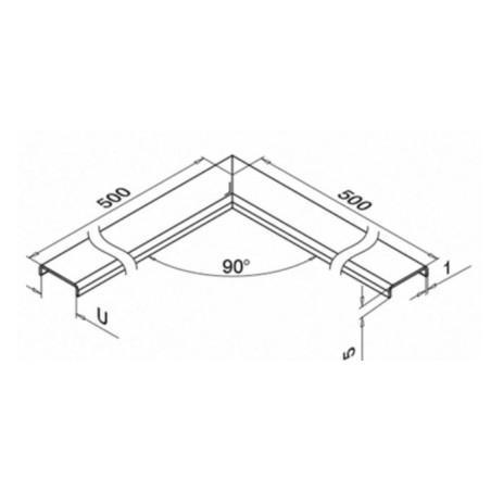 Plano Conector 90º protector de bordes en acero inox. AISI316 Mod.6340 - Qrailing