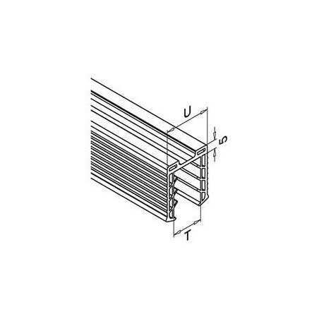 Plano Perfil en U 6940 de acero inoxidable para vidrio - Qrailing