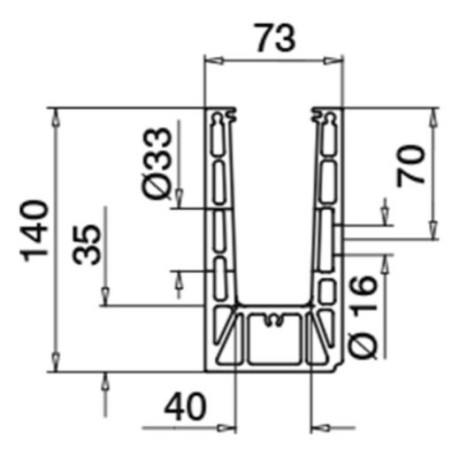 Plano Kit Barandilla de vidrio a suelo, Easy Glass Prime, montaje lateral 5000mm tramo en recto - Qrailing