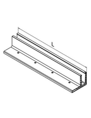Kit Barandilla de vidrio a suelo, Easy Glass Prime Mod 6962, montaje superior con aleta 5000mm