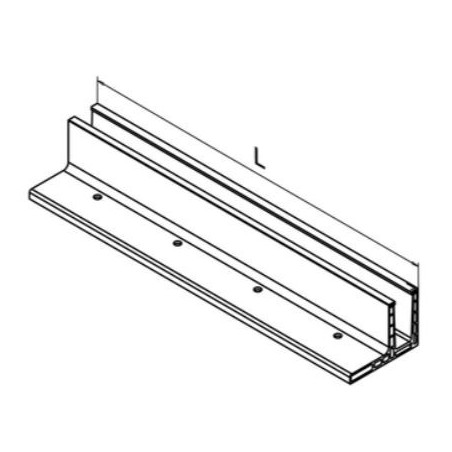 Kit Barandilla de vidrio a suelo, Easy Glass Prime Mod 6962, montaje superior con aleta 5000mm