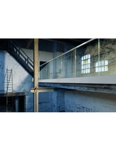 Kit Barandilla de vidrio a suelo, Easy Glass Prime Mod 6962, montaje superior con aleta 5000mm - Qrailing