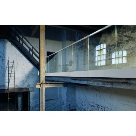 Kit Barandilla de vidrio a suelo, Easy Glass Prime Mod 6962, montaje superior con aleta 5000mm - Qrailing