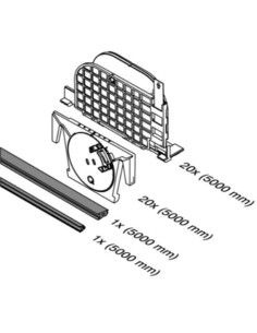 Q-disc System ajustable(set de gomas , inserto y Q-disc) Mod. 6931 para perfil Easy Glass Smart y Prime 2