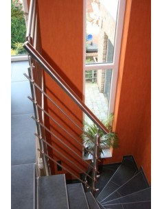 Barandilla de acero inox 6 Varillas Q-Saraya Sujeción poste al lateral AISI304 2