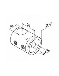 Soporte para travesaño Mod 0831 varilla Ø12mm para tubo plano (unión varilla) 2