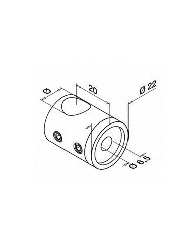 Medidas Soporte para travesaño Mod 0831 varilla Ø12mm para tubo plano (unión varilla)