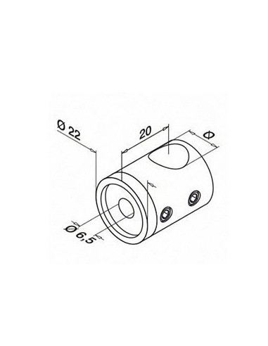 Soporte para travesaño Mod 0833 de Ø12mm derecho
