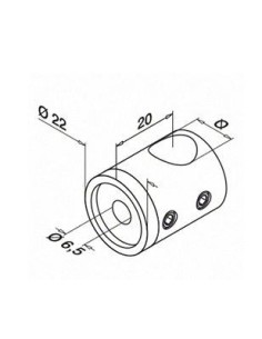 Soporte para travesaño Mod 0833 de Ø12mm derecho para tubo plano 2