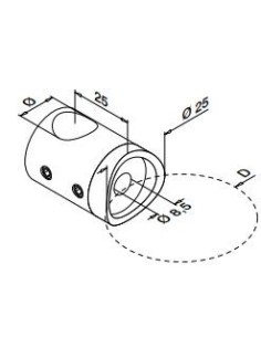 Soporte para travesaño Mod 0840 varilla Ø16mm para tubo plano 2