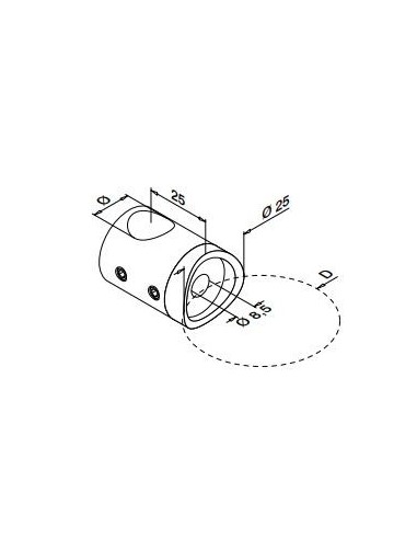 Soporte para travesaño Mod 0840 varilla Ø16mm para tubo plano
