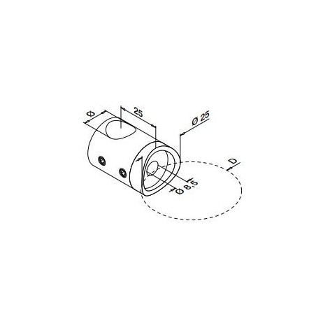 Soporte para travesaño Mod 0840 varilla Ø16mm para tubo plano