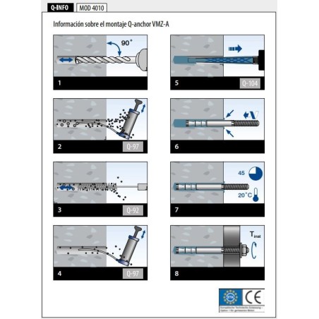 Plano de instalación anclaje de expansión Qs-60 M12x120/10, A4