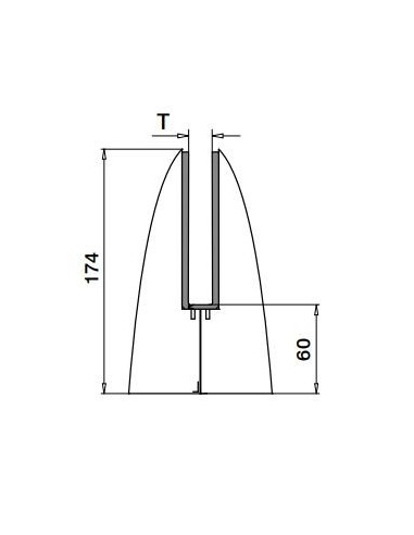 Plano de Pinza para suelo modelo 6400 Acero inoxidable AISI316