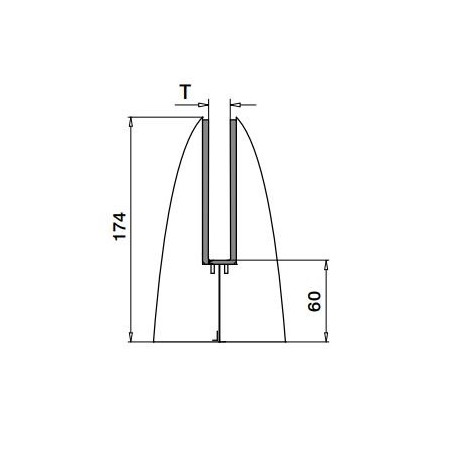 Plano de Pinza para suelo modelo 6400 Acero inoxidable AISI316