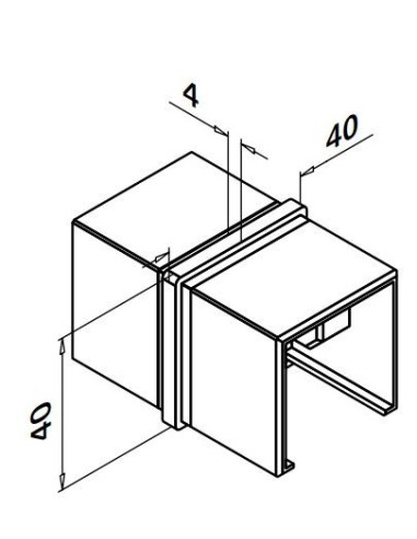 Conector rectangular de unión para tubos en perfil U 6790
