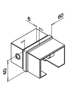 Conector rectangular de unión para tubos en perfil U 6790 2
