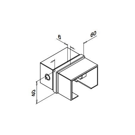 Conector rectangular de unión para tubos en perfil U 6790