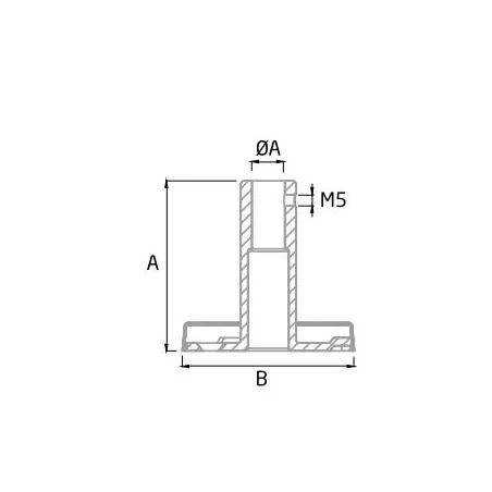 Plano Soporte ajustable para pasamanos a pared redondo en acero inoxidable