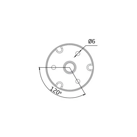 Plano Soporte ajustable para pasamanos a pared redondo en acero inoxidable