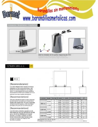 Planos pinzas para suelo CC-780 AISI316