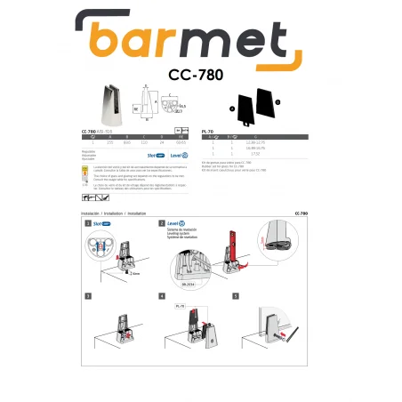 Planos pinzas para suelo CC-780 AISI316