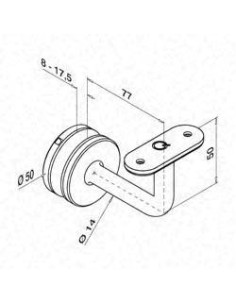 Soportes para pasamanos Mod 0117 pared-plano - Barmet 2