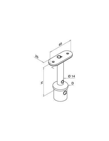 Medidas Soportes para pasamanos Mod 710 tubo-plano