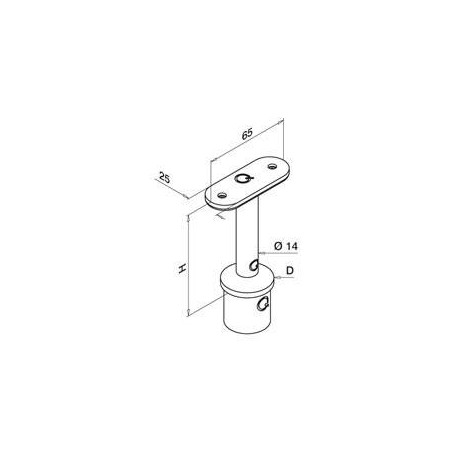 Medidas Soportes para pasamanos Mod 710 tubo-plano
