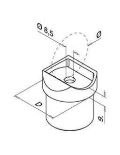 Adaptador para pasamanos Mod 0772 AISI 316 - Barmet 2