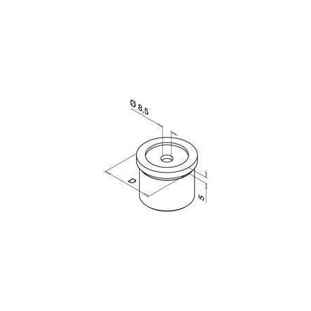 Medidas Adaptador para pasamanos 0727 D42,4mm