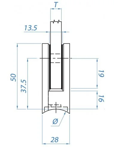Pinza maciza para vidrio MOD.16