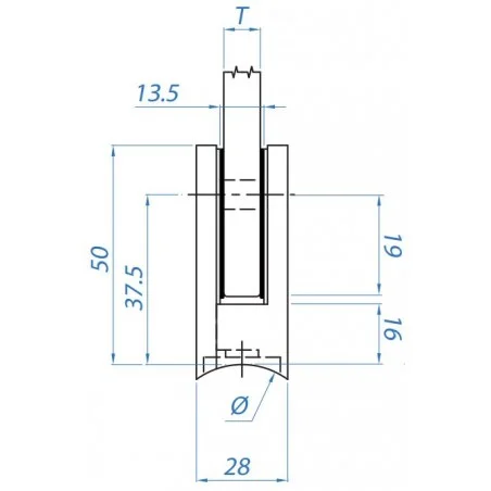 Pinza maciza para vidrio MOD.16