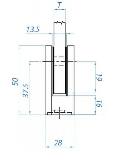 Pinza maciza para vidrio MOD.16 2