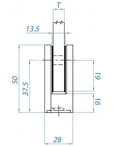 Pinza maciza para vidrio MOD.16