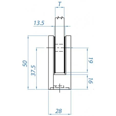 Pinza maciza para vidrio MOD.16