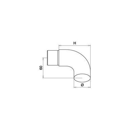 Medidas Terminal pasamanos de madera Mod 0739 AISI 304
