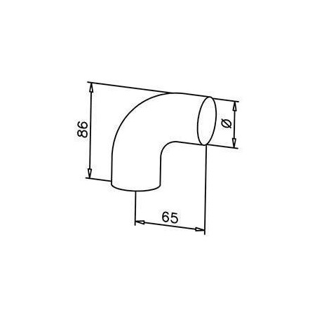 Medidas Terminal pasamanos de madera Mod 0739 AISI 304