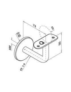 Soporte para pasamanos Mod 111 Pared-tubo - Barmet 2