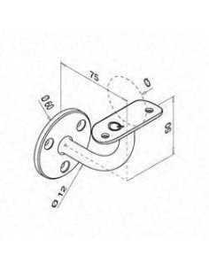 Soporte para pasamanos Mod 112 pared-tubo - Barmet 2