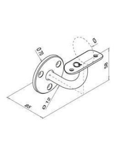 Soporte para pasamanos Mod 115 pared-tubo. - Barmet 2