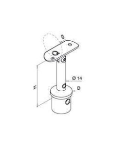 Soporte ajustable pasamanos 0718 tubo-tubo - Barmet 2