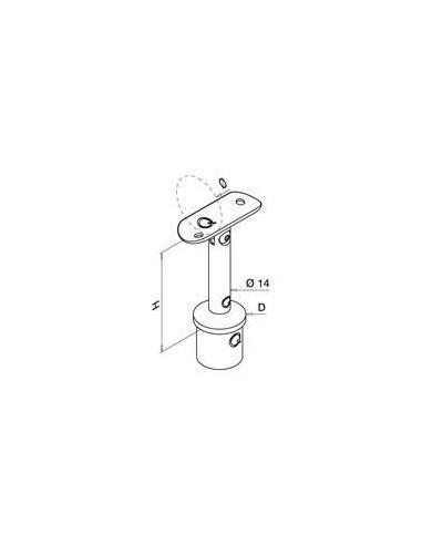 Medidas Soporte ajustable pasamanos 718 tubo-tubo