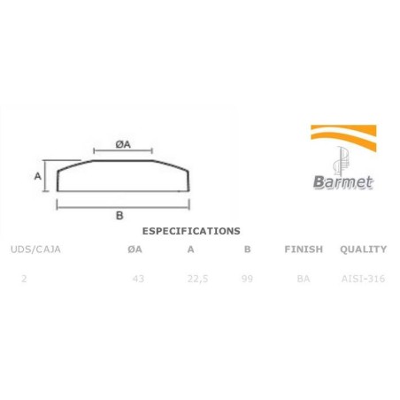 Embellecedor de acero inoxidable para base AV-650
