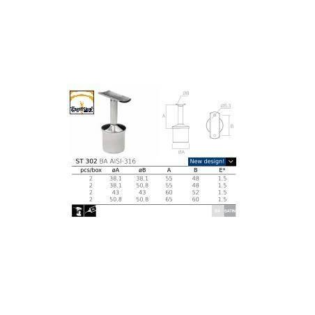 Soporte tubo ST-302 AISI316