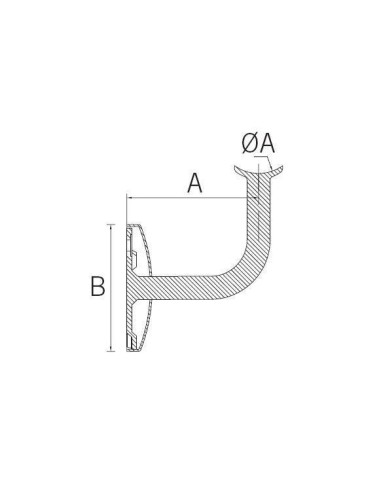 Medidas Soporte pasamanos ST-353 Pared-tubo